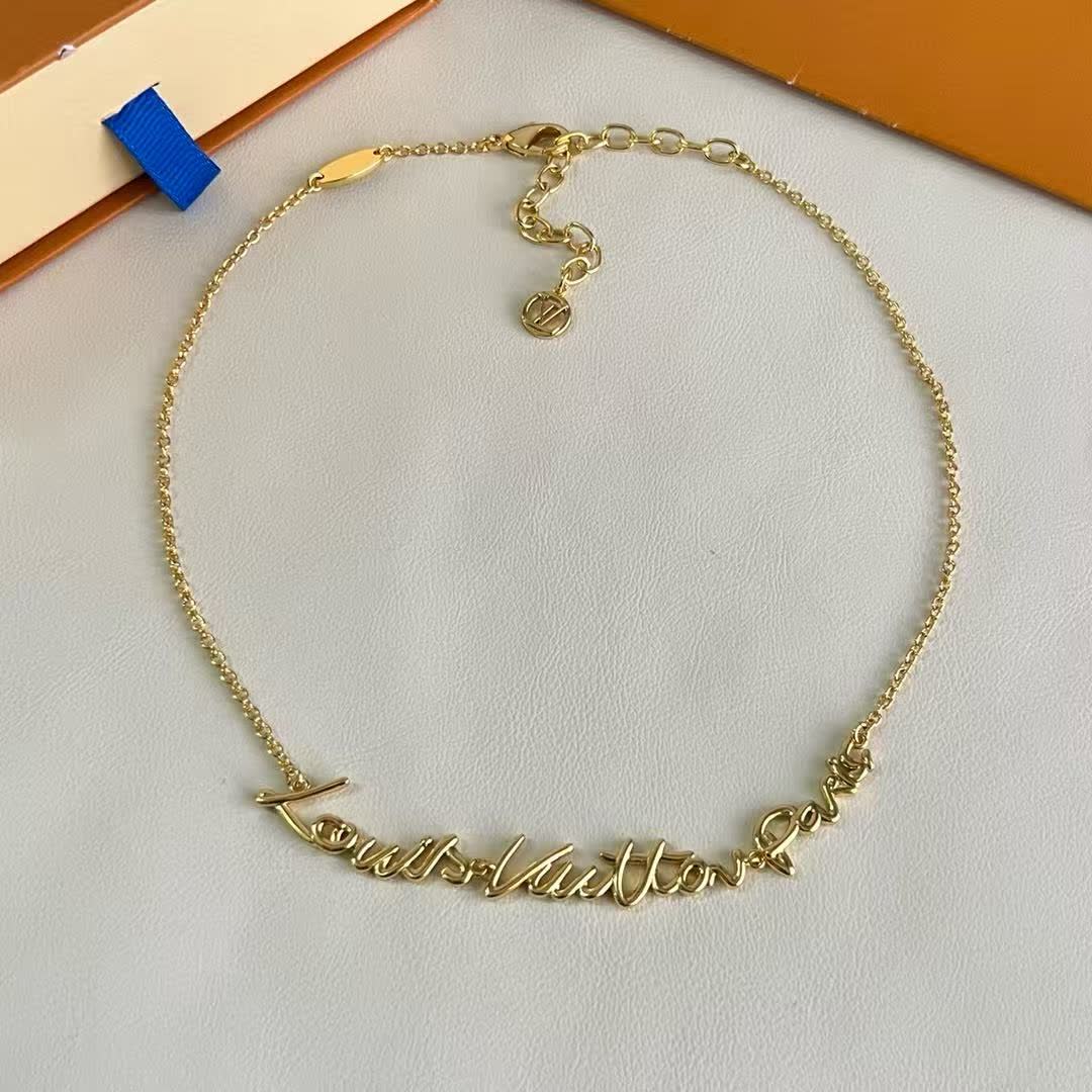 Louis Vuitton Gold Tone 'Louis Vuitton Paris' Script Anklet